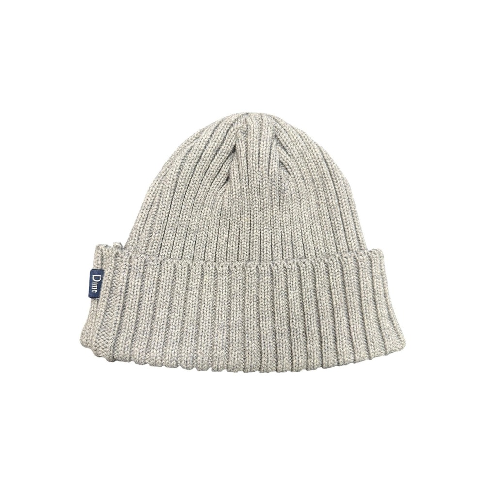 Dime Beanie Unisex OS Grey Excellent Ribbed Merino Wool Blend Knit Hat
